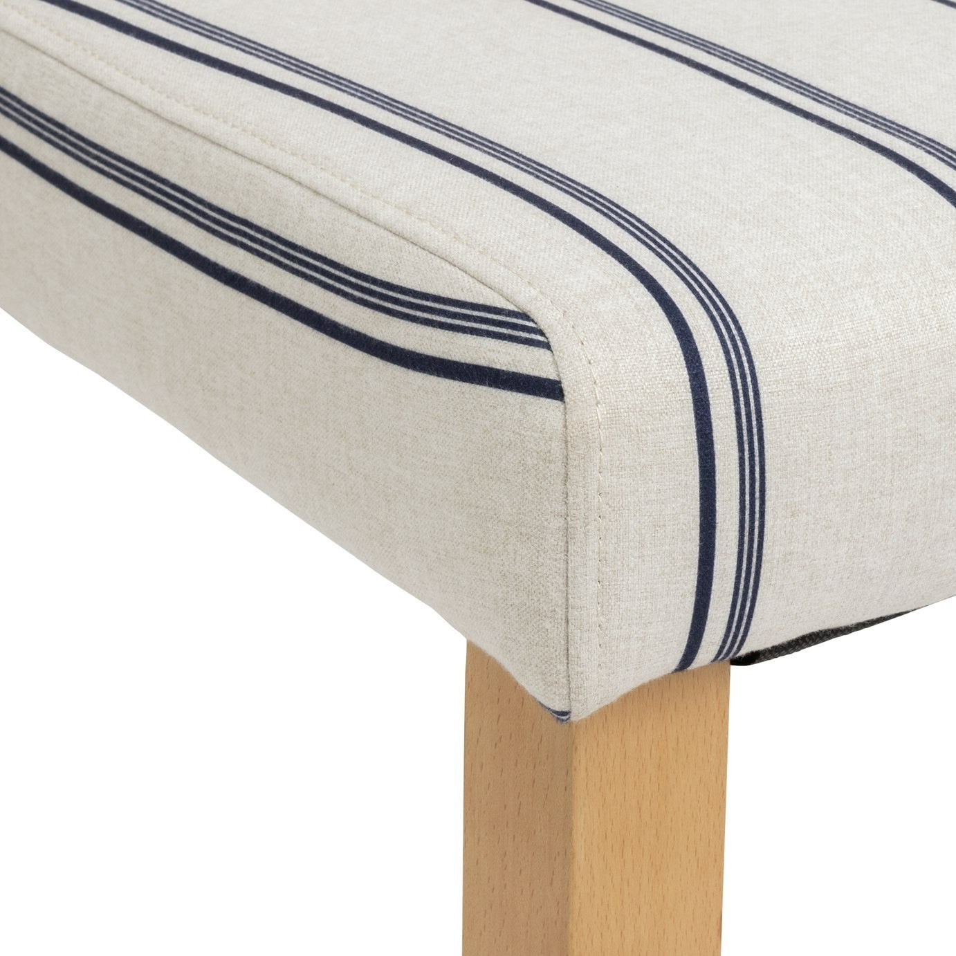 Midback Pair of Stripe Dining Chair- White & Blue | Cozy Fabric Comfort