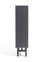 Jadon 2 Door Glass Display Cabinet - Dark Grey | tall glass cabinet