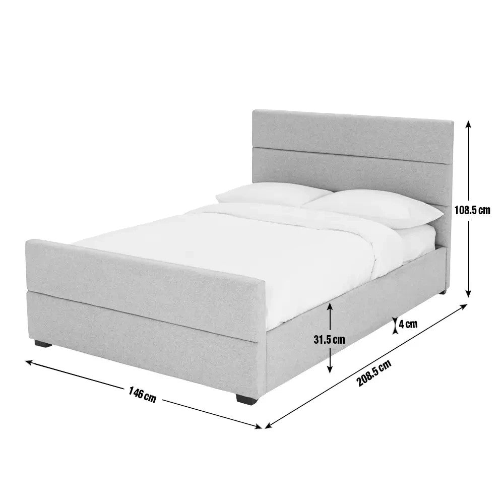 Costa Fabric Double Ottoman Bed Frame - Grey (S)