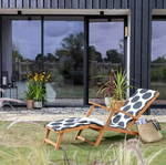 Folding Wooden Sun Lounger - Black & White