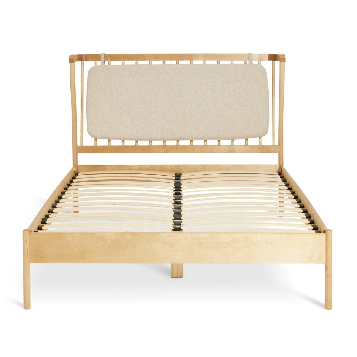 Hugh Wooden Kingsize Bed - Light Wood | Comfort Retro Look Bed