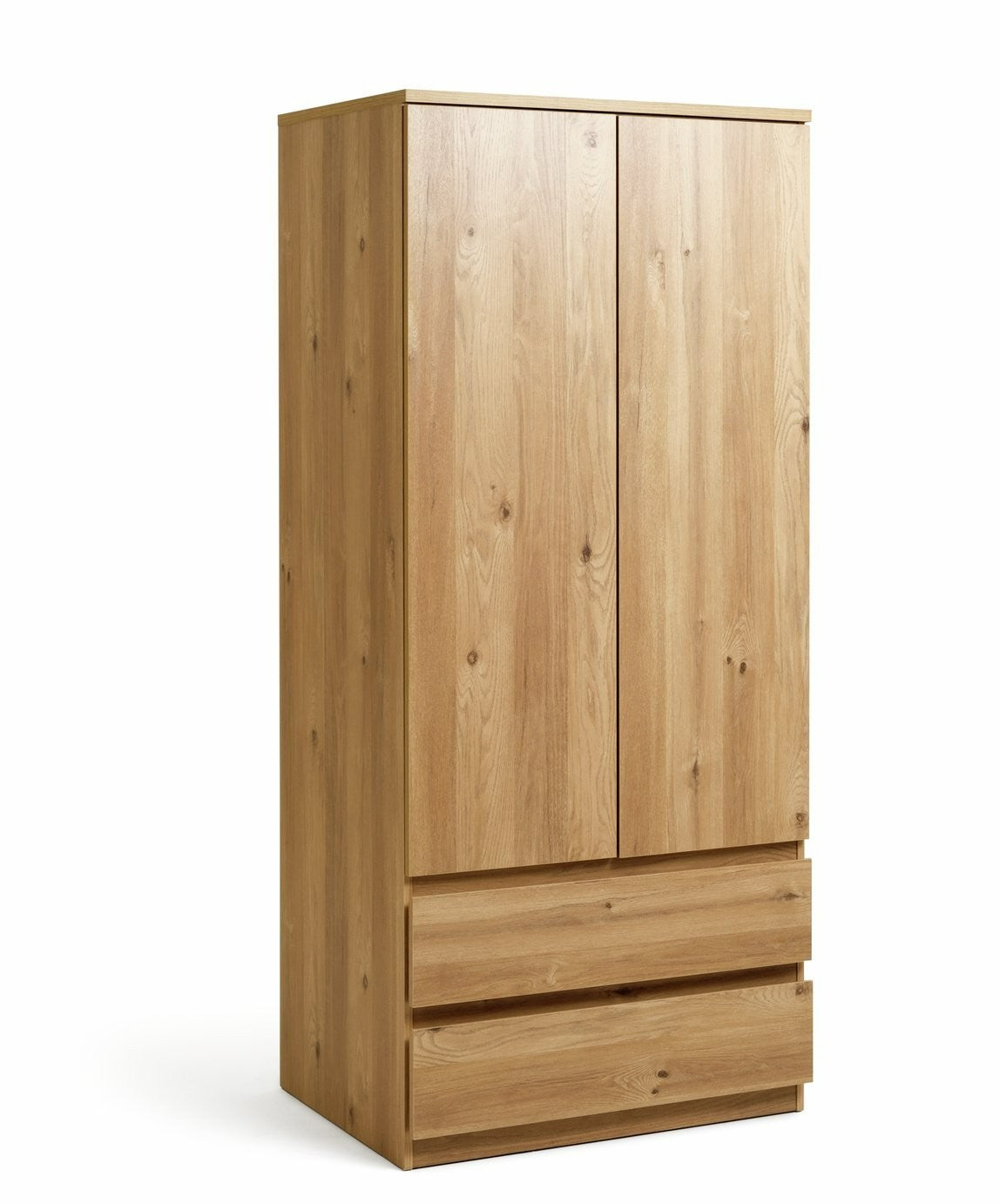 Home Jenson 2 Door 2 Drawer Wardrobe - New Oak | Warm Natural Aesthetic