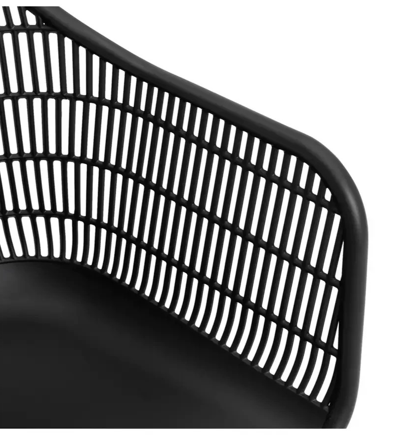 Serpa Set of 2 Plastic Garden Chairs - Black