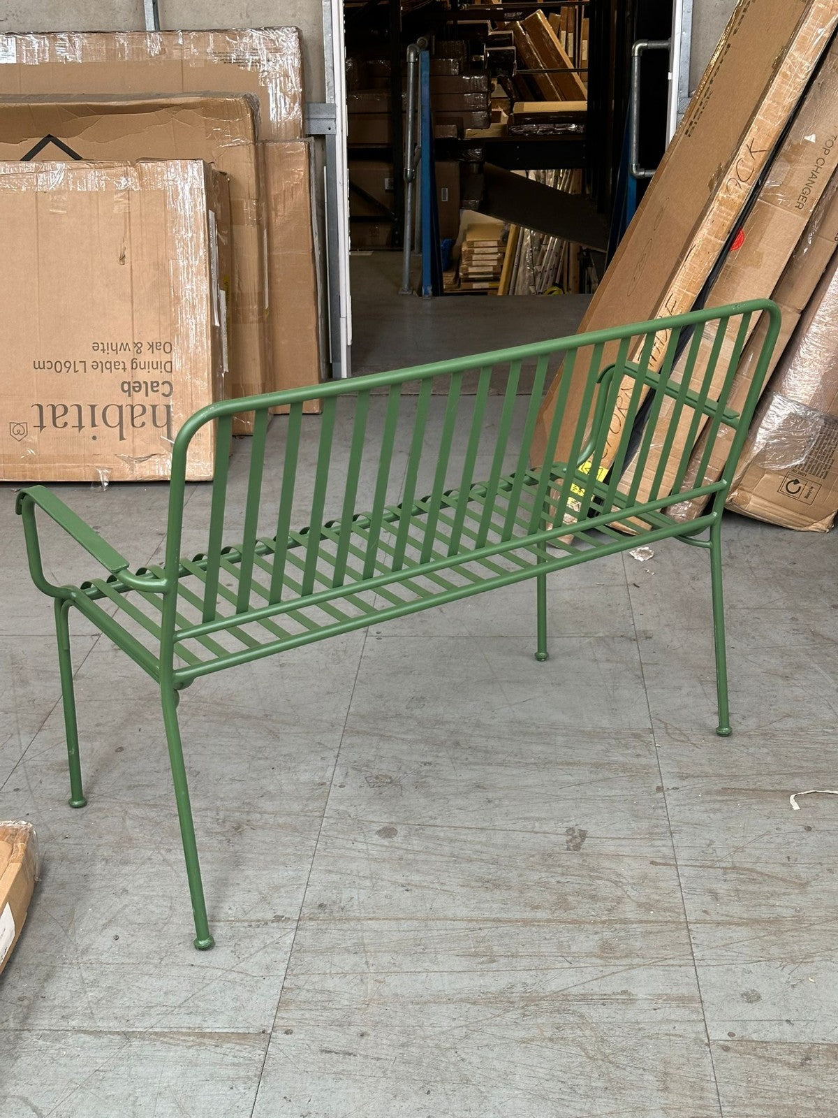 Indu 2 Seater Metal Garden Bench - Green (S)