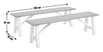 Burford Pair of Solid Wood Dining Benches - White | Space Efficient Mealtime