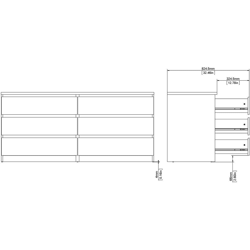Home Florence 6 Drawer Wide Chest of Drawers Jackson Hickory Oak