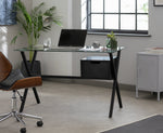 Habitat Dria 1 Drawer Glass Medium size Desk - Black