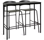 Habitat Stella Metal Bar Table & 2 Black Bar Stools ( B Grade 19540 - 19543 )