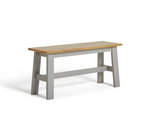Chicago Solid Wood Table Bench & 2 Grey Chairs