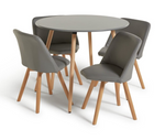 Habitat Quattro Grey Dining Table & 4 Grey Chairs (B Grade 53566 - 53570 )