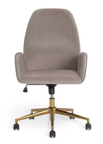 Clarice Velvet Office Chair Beige | Upholstered Desk Chair Home Office Furniture