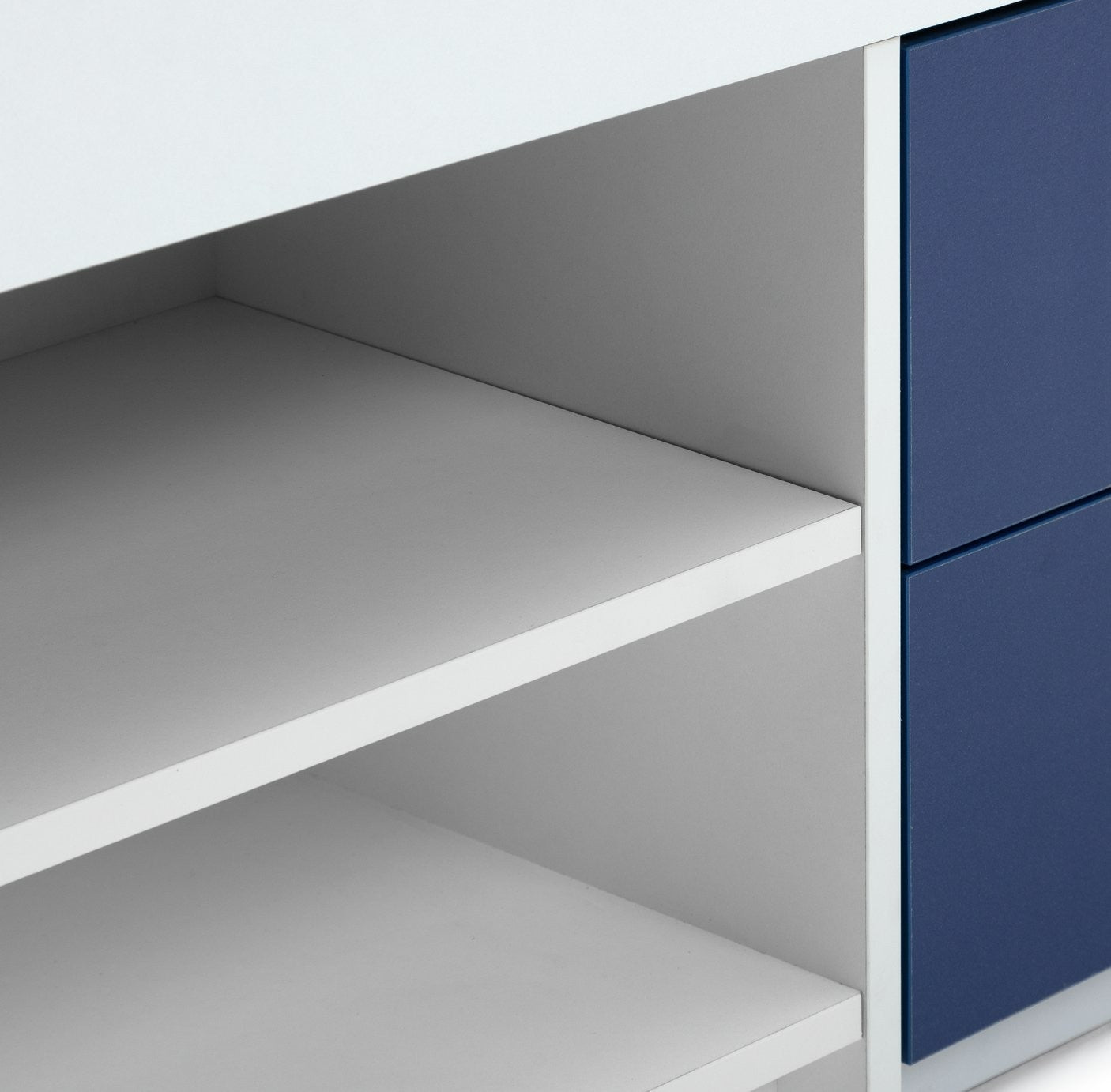 Malibu Storage Cabin Bed - Blue & White | Compact kids bed with underbed storage