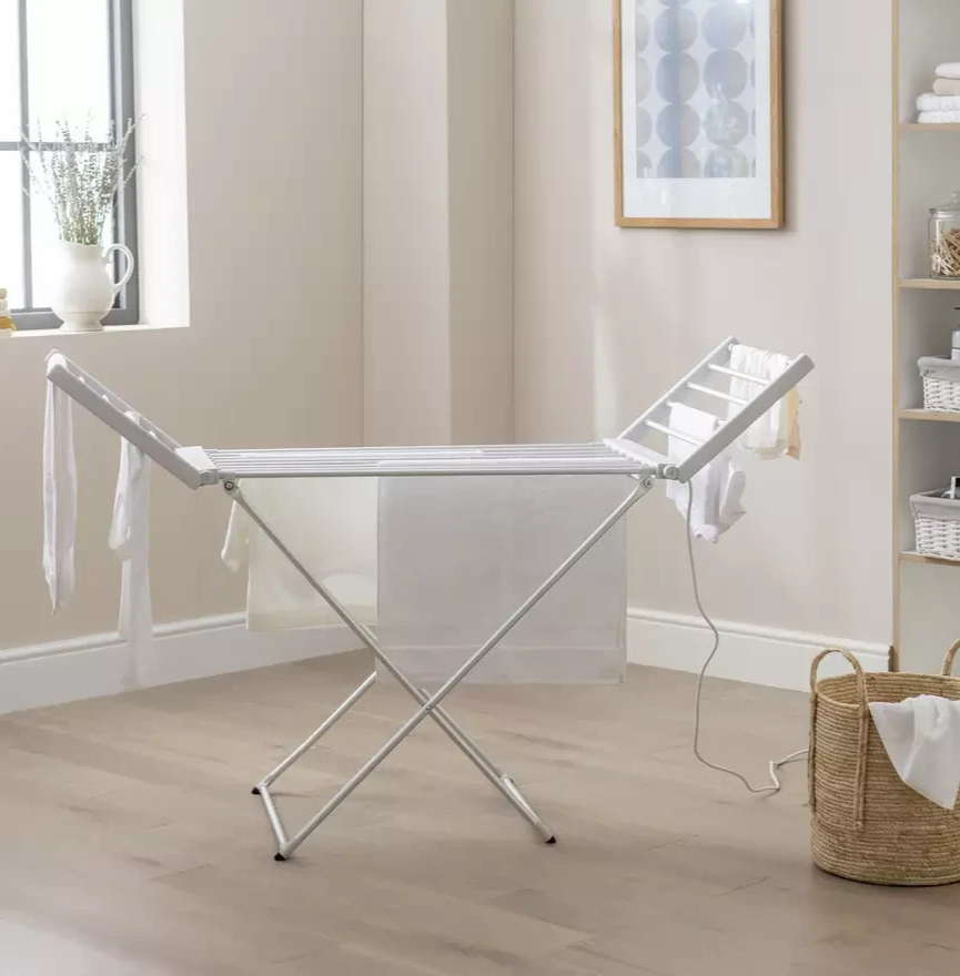 Home 11m Heated Clothes Airer With Wings | Electric Drying Rack Laundry Helper