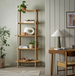 Edin 5 Tier Shelving Unit Natural | Freestanding Display Shelves Storage Rack