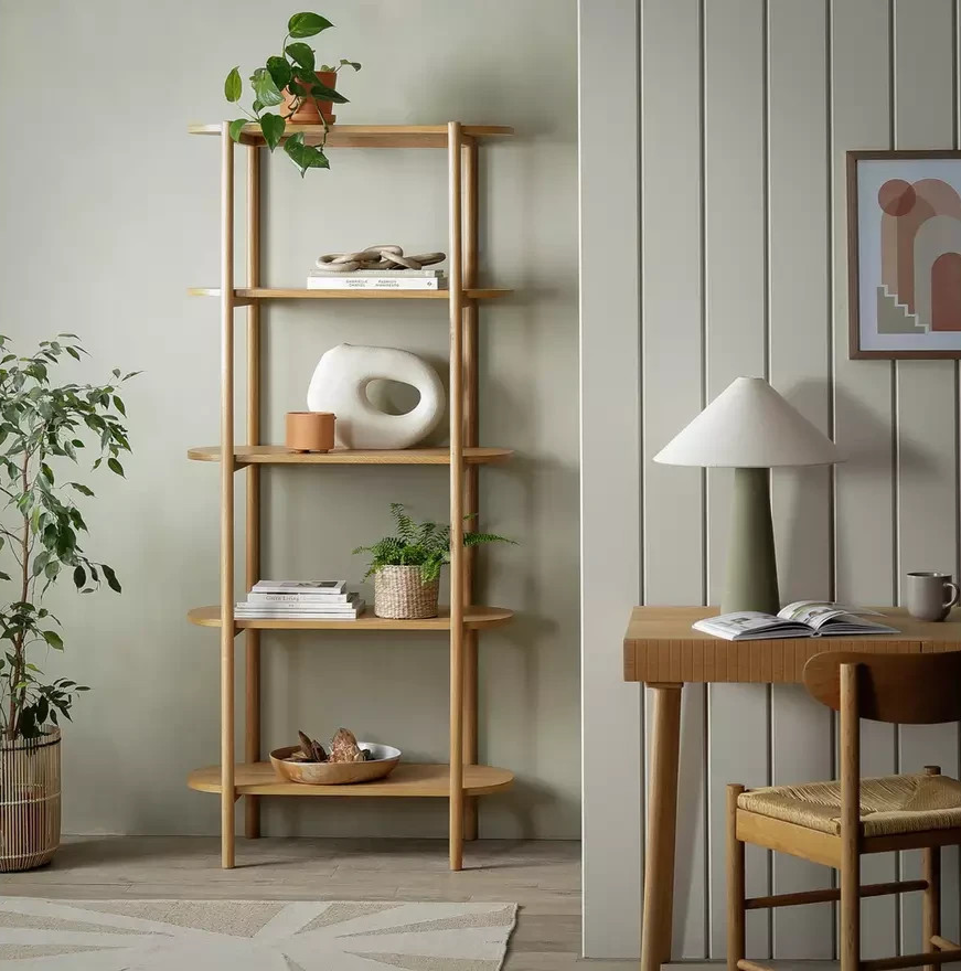 Edin 5 Tier Shelving Unit Natural | Freestanding Display Shelves Storage Rack