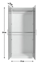 Munich 2 Door Wardrobe - White | Double door wardrobe
