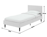 Skylar Single Bed Frame - White with Memory Foam Mattress | Modern Bedroom Set