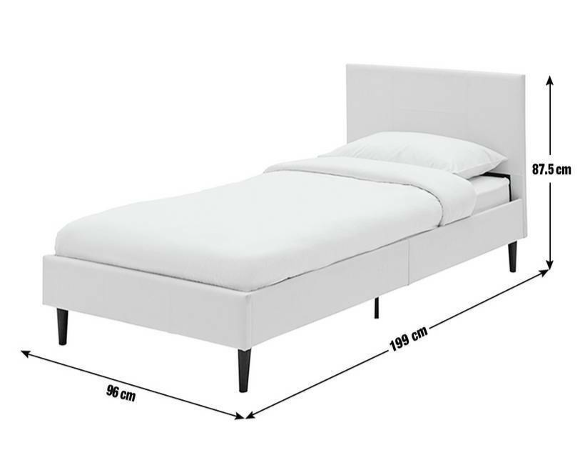 Skylar Single Bed Frame - White with Memory Foam Mattress | Modern Bedroom Set