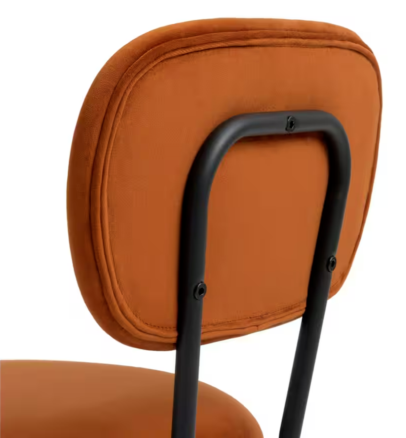 Habitat Ariana Pair of Velvet Bar Stools Copper | Modern Kitchen Island Chairs