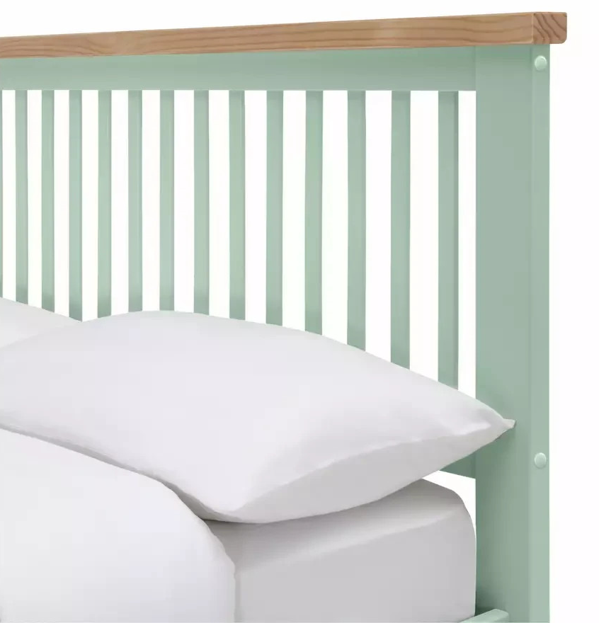Home Aubrey Double Wooden Bed Frame Sage Green | Modern Bedroom Furniture