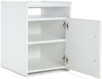 Oldham 1 Door Bedside Table - White | Nightstand, Small Cabinet, Bedroom Storage