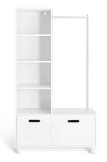 Henri 2 Drawer Clothes Rail White | Open Wardrobe Storage Rack