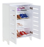 Slatted 2 Door Shoe Storage Cabinet - White ( B Grade 24988 )