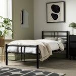 Home Atlas Single Metal Bed Frame - Black | Modern Strong Bedroom Furniture Bed
