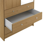 Home Malibu 2 Door 3 Drawer Wardrobe - Oak Effect | Warm Wood Aesthetic
