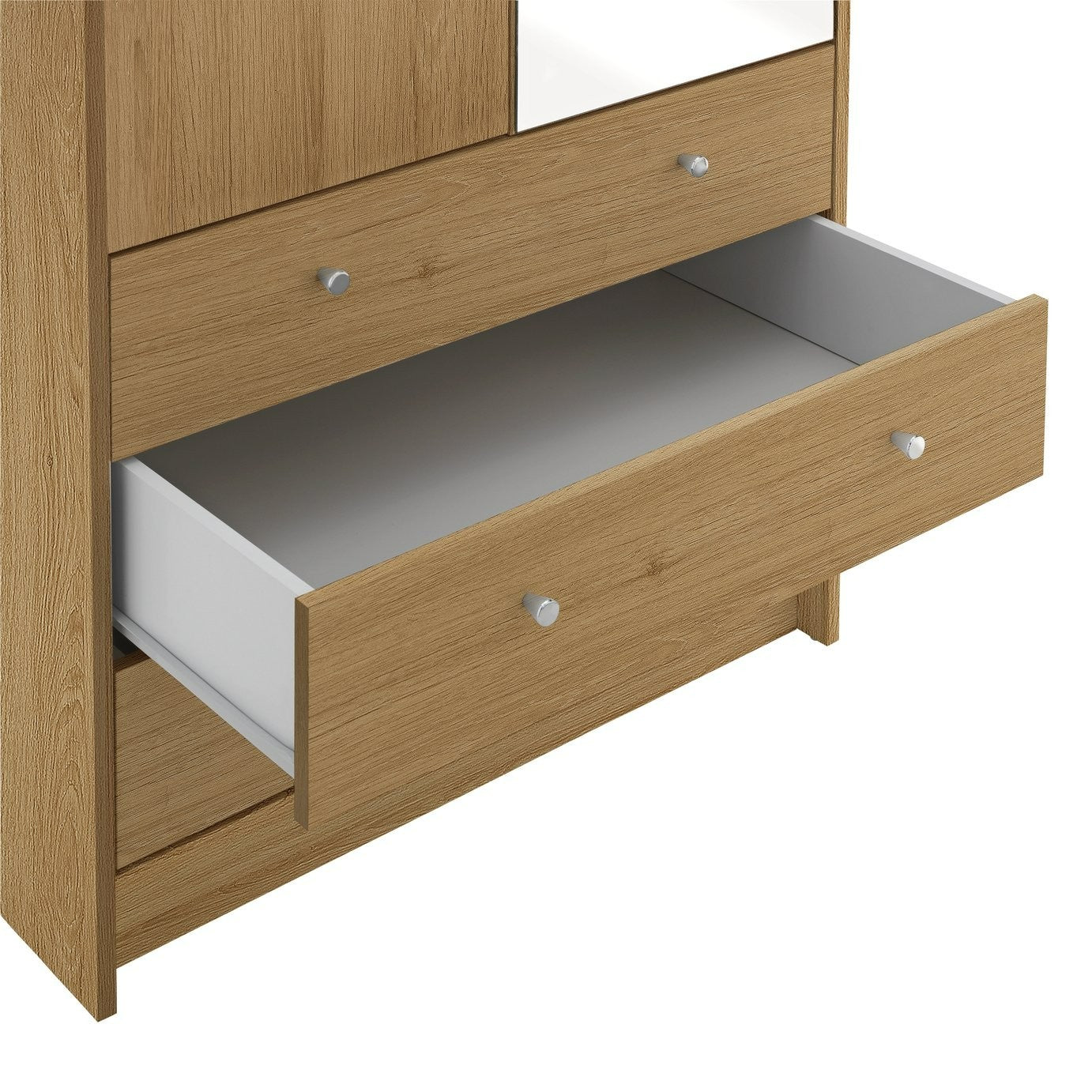 Home Malibu 2 Door 3 Drawer Wardrobe - Oak Effect | Warm Wood Aesthetic