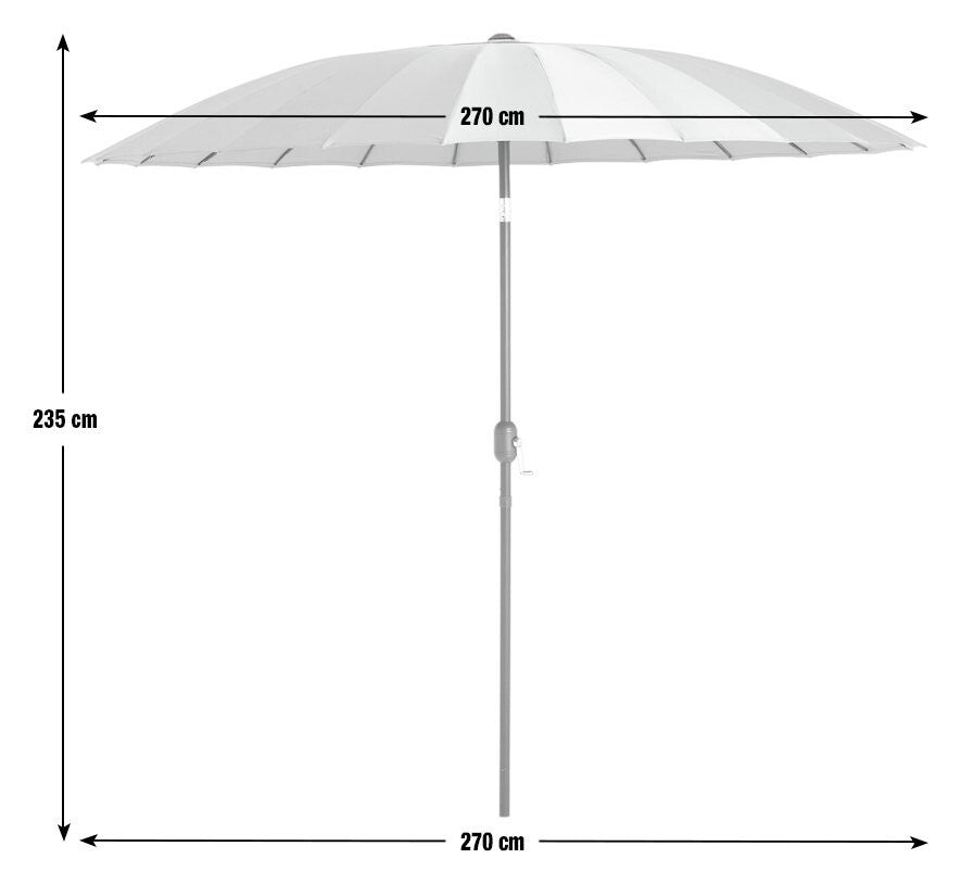 Shanghai 2.7m Garden Parasol - Taupe