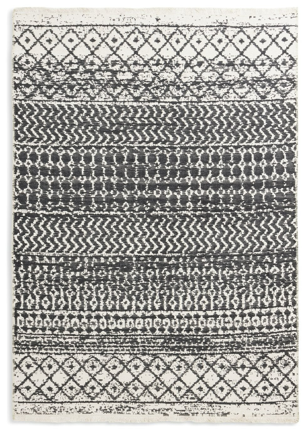 Moroccan Reversible Grey Flatweave Rug - 230x160cm