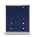 Kids Malibu 4+2 Chest of Drawers - Blue & White