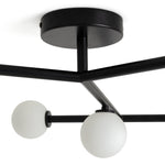 Alonso 9 Light Flush to Ceiling Light -Black & White
