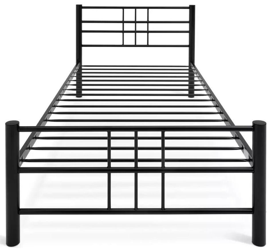 Atlas Single Metal Bed Frame Black | Modern Metal Bed Frame Single Size Bedroom