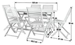 Home Newbury 6 Seater Folding Wooden Patio Set | Outdoor Garden Furniture