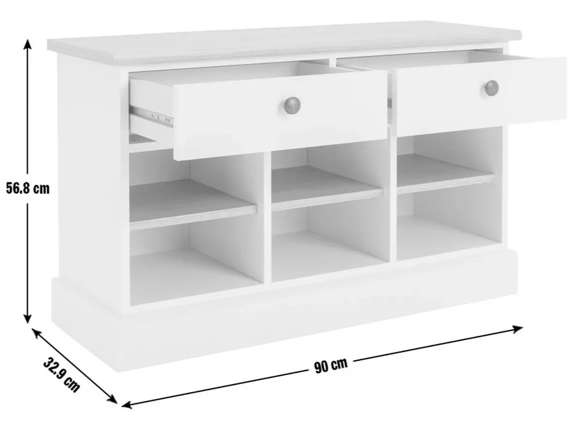 Home Winchester Shoe Storage Bench - Cream (B Grade)