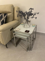 Home Boutique Nest of 3 Tables Marble Effect | Living Room Side Tables Set
