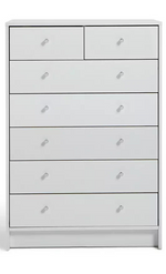 Malibu 7 Drawer Chest - White (B Grade)