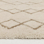 Habitat Diamond Tufted Cream & Natural Shaggy Rug -230x160cm