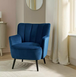 Home Liora Velvet Armchair Navy | Modern Living Room Accent Chair Furniture