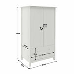Scandinavia Kids 2 Door 1 Drawer Wardrobe - White | Storage for Clothes and Toys