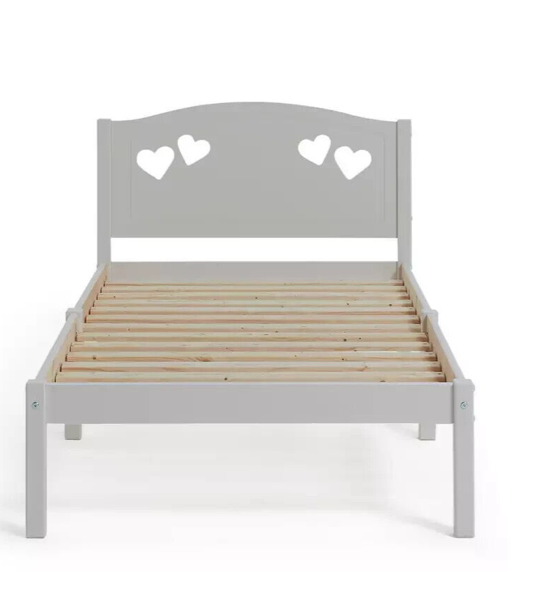 Mia Single Bed Frame - White | Bedroom Furniture for Kids or Guest Room Sleep