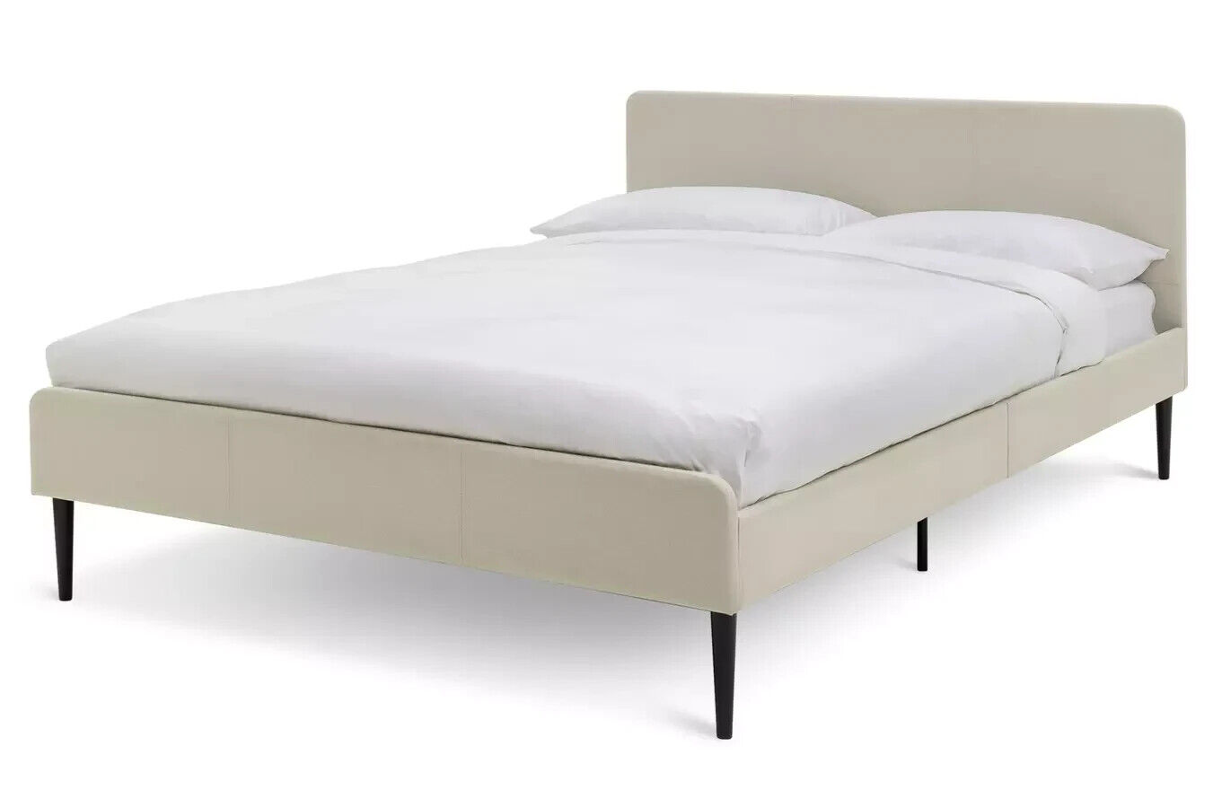 Kristopher Small Double Fabric Bed Frame - Cream