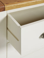 Home Kent 4 Wide Chest of Drawer - Cream and Oak | Cream Chest with Oak Top