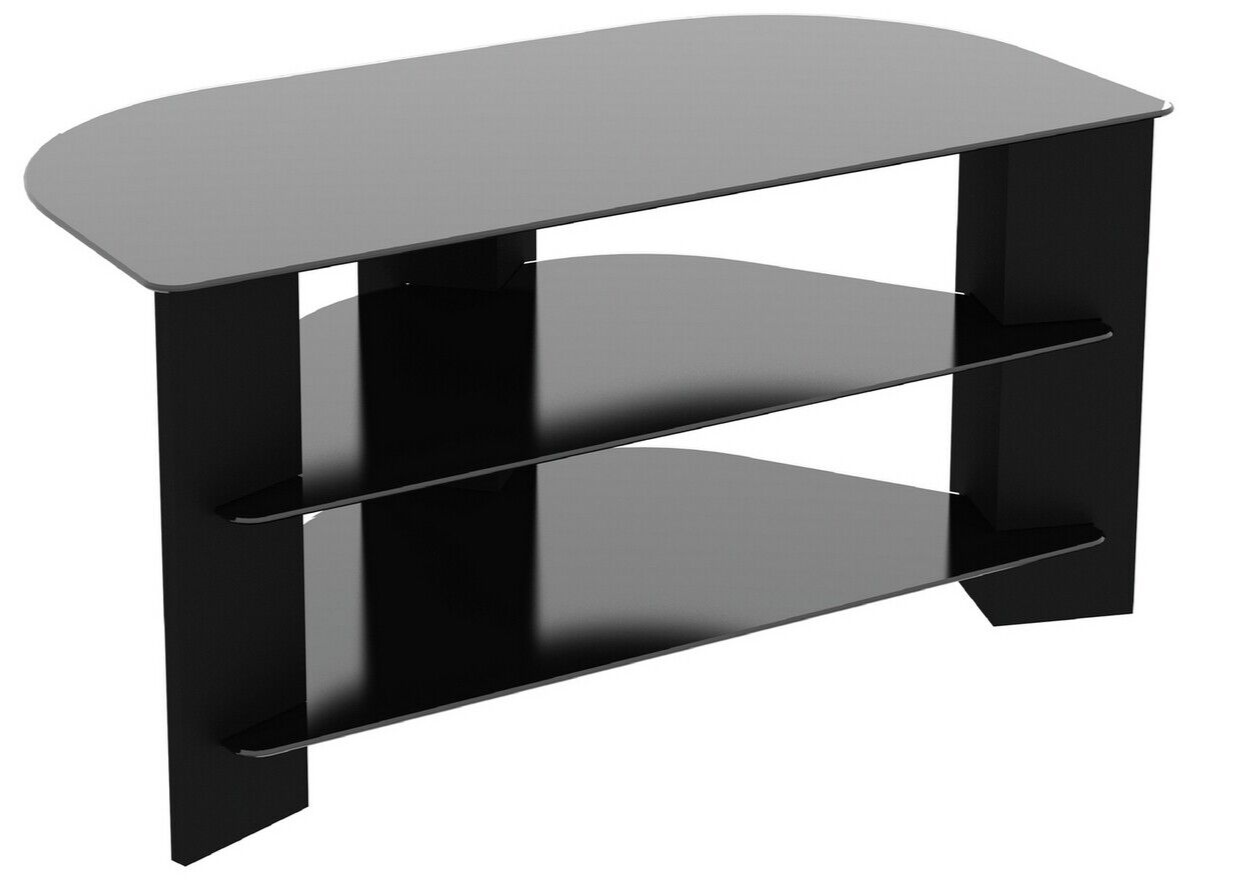 AVF Corner TV Stand With Storage in Black - Up to 42 Inch TV Unit Glass - 90cm