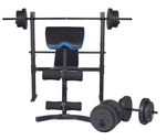 Pro Fitness Folding Workout Bench with 50kg Weight Package | Home Gym Training