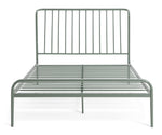 Kanso Double Metal Bed Frame - Sage Green | Sturdy Steel Frame with Slatted Base