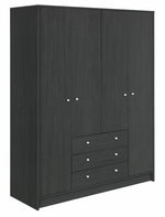 Home Malibu 4 Door 3 Drawer Wardrobe - Black Oak Eff | Combination wardrobe