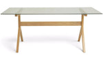 Habitat Zela Glass 6 Seater Dining Table - Natural